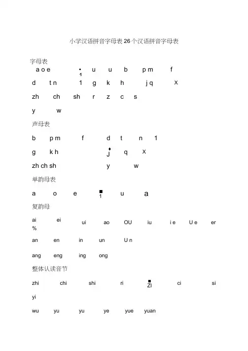 小学汉语拼音字母表(精整)