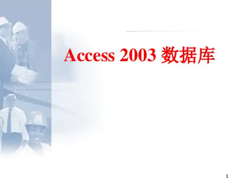 第13章Access2003数据库及表的基本操作