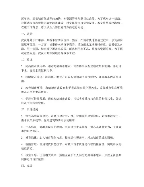 武汉海绵工程施工