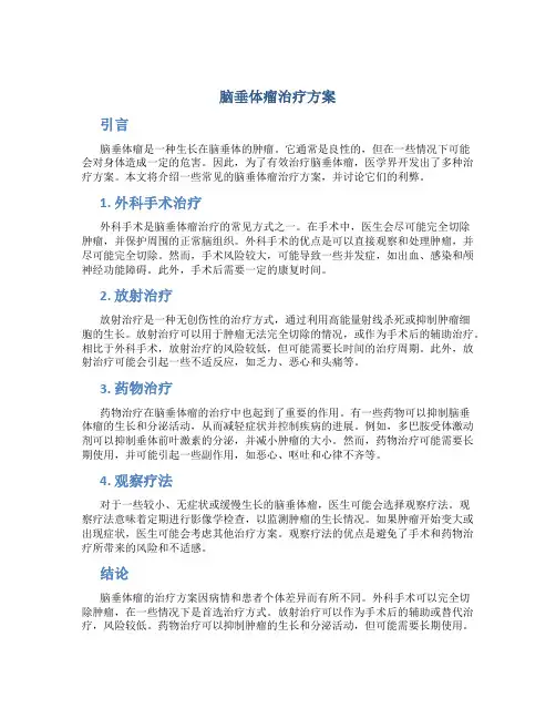 脑垂体瘤治疗方案