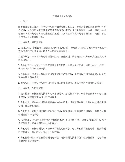 专利设计与运营方案