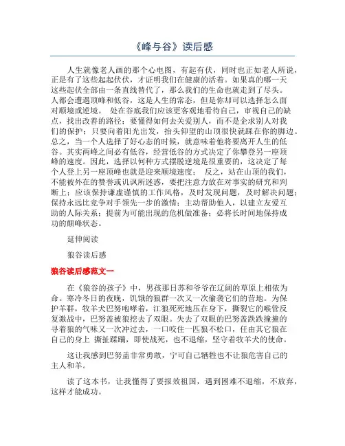 《峰与谷》读后感