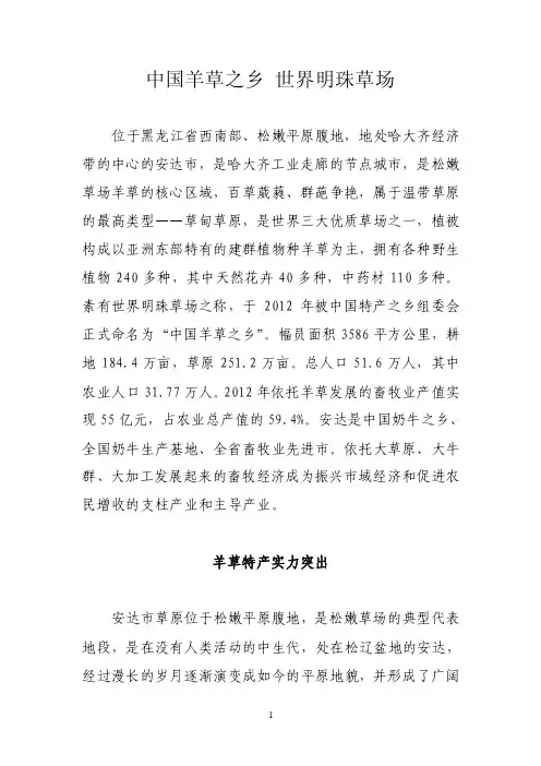 中国羊草之乡世界明珠草场