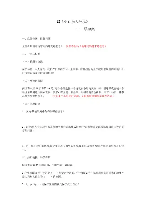 12小行为大环境导学案