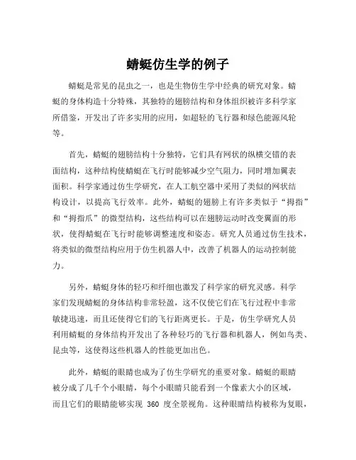 蜻蜓仿生学的例子