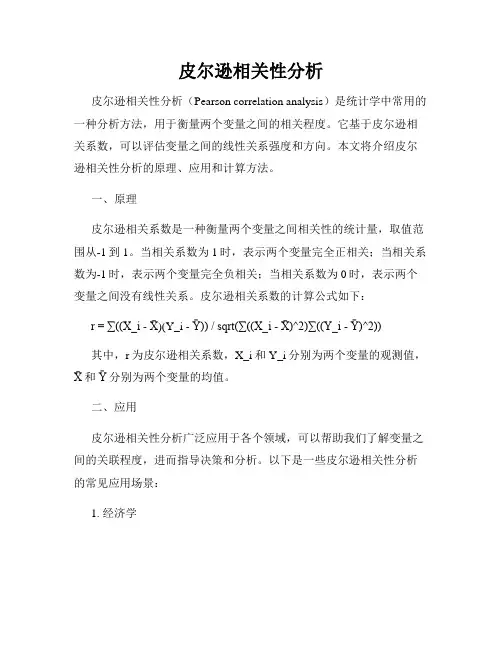 皮尔逊相关性分析
