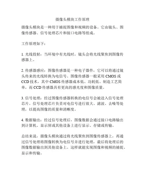 摄像头模块工作原理