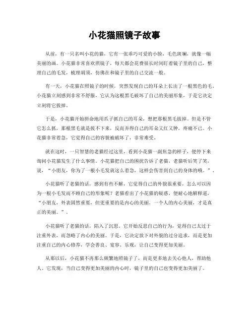 小花猫照镜子故事