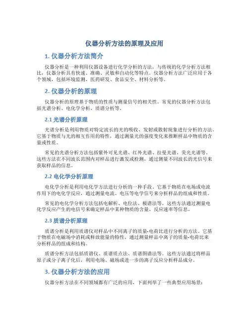 仪器分析方法的原理及应用