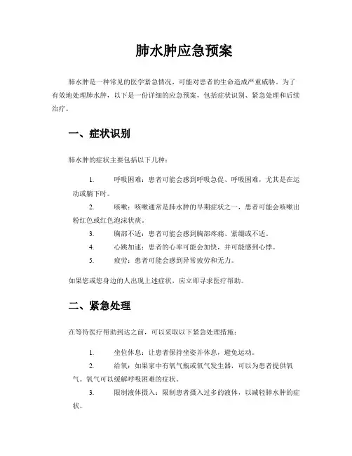 肺水肿应急预案