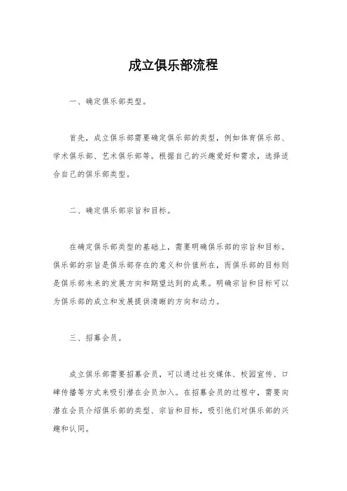 成立俱乐部流程