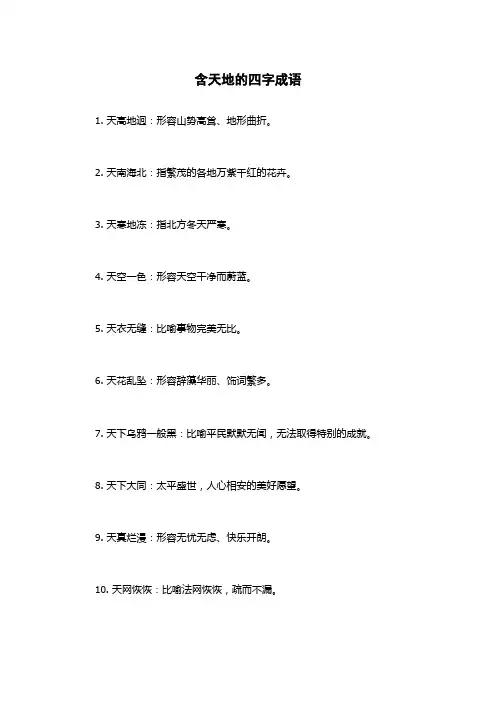 含天地的四字成语