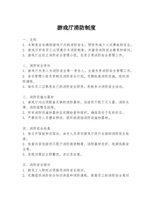 游戏厅消防制度