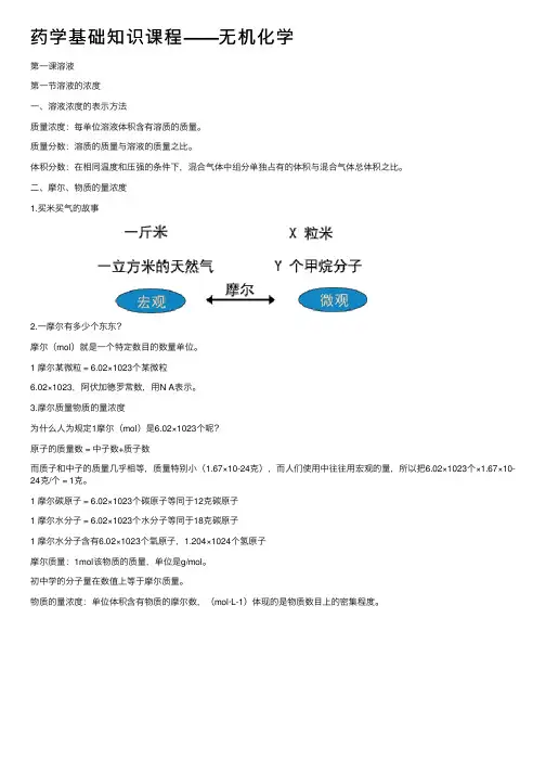 药学基础知识课程——无机化学