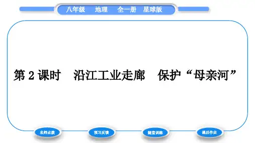 商务星球版八年级地理下第七章南方地区第二节长江中下游平原第2课时沿江工业走廊保护“母亲河”习题课件