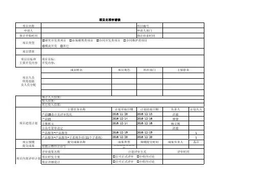 项目立项申请表
