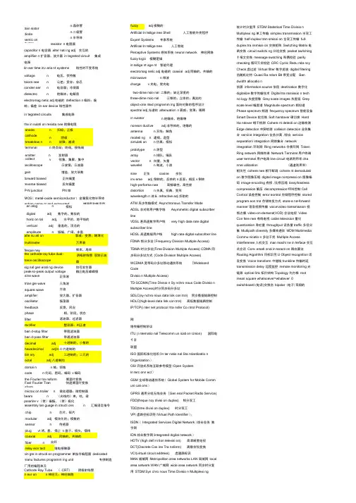 电子信息工程专业英语词汇