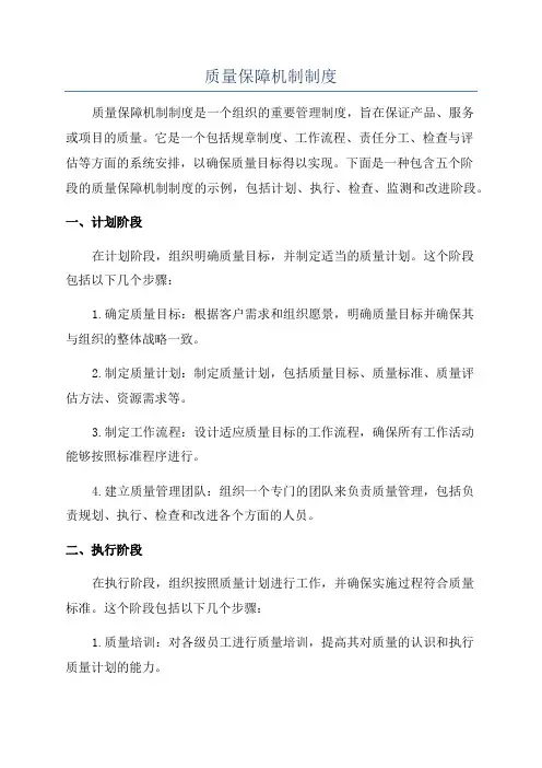 质量保障机制制度