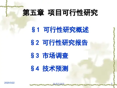 技术经济学第五章项目可行性研究