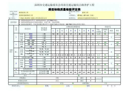 路面标线质量检验评定表