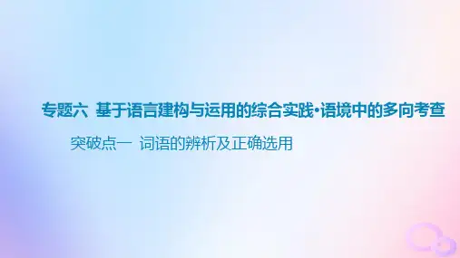 广东专用2024版高考语文大一轮总复习第三部分语言文字运用专题六基于语言建构与运用的综合实践_语境中