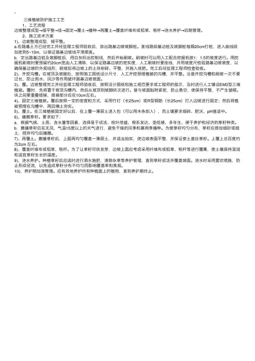 三维植被网防护施工工艺