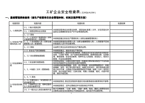 4 工矿企业安全检查表(国家总局隐患上报通用标准)