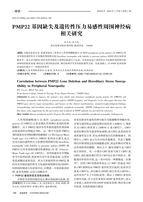 pmp22基因缺失及遗传性压力易感性周围神经病相关研究