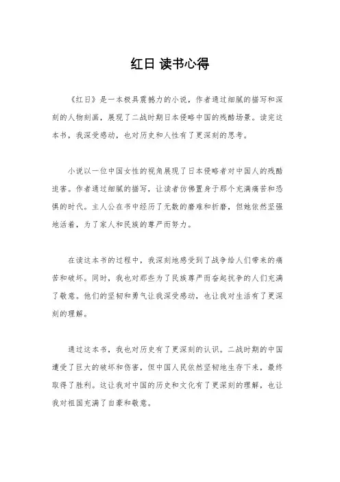 红日 读书心得