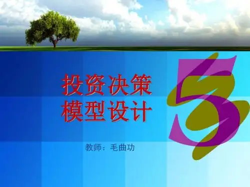 投资决策模型设计教材(PPT 59张)