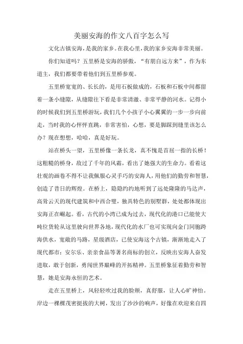 美丽安海的作文八百字怎么写