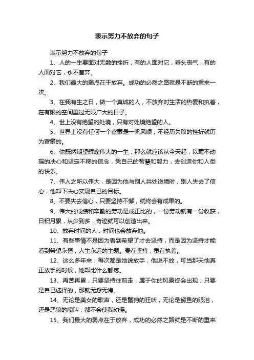 表示努力不放弃的句子