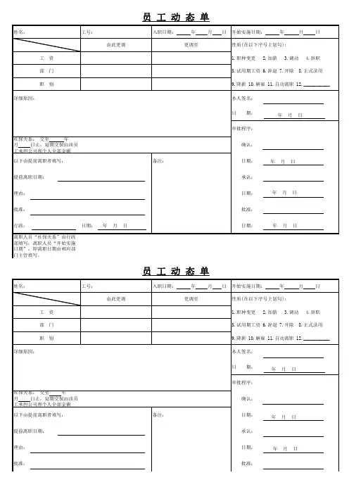 员工动态单