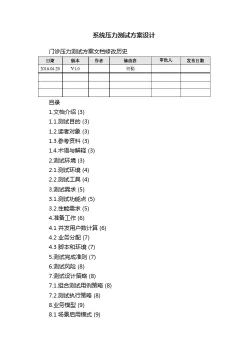 系统压力测试方案设计