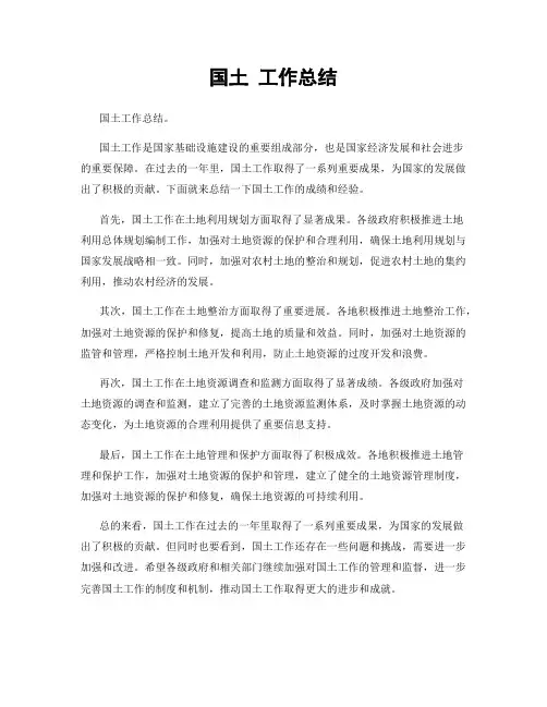 国土 工作总结