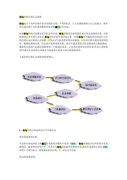 华为的供应商认证流程