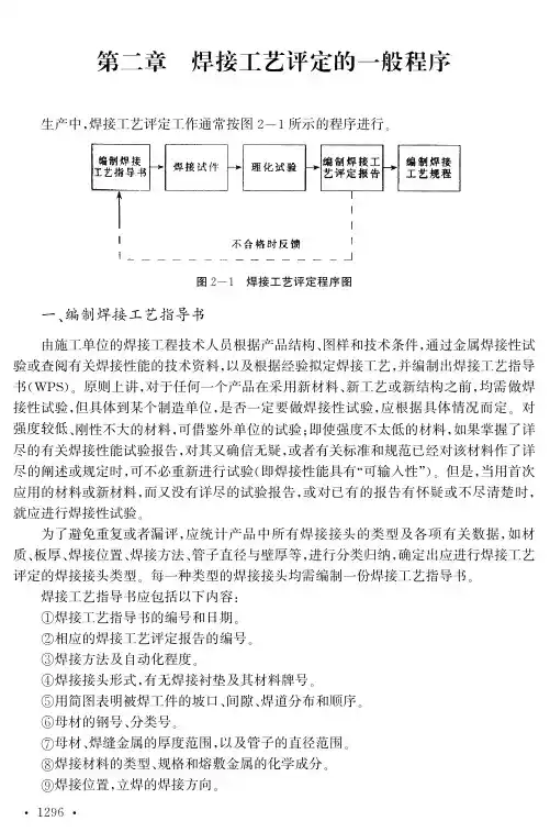 焊接工艺评定的一般程序