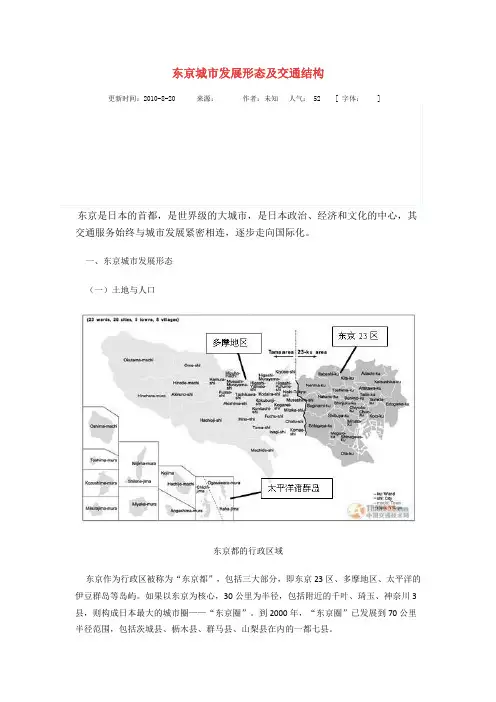 东京城市发展形态及交通结构