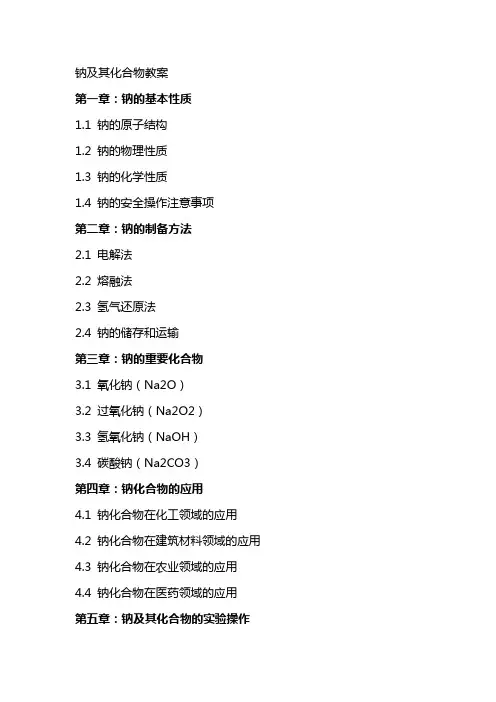 钠及其化合物教案