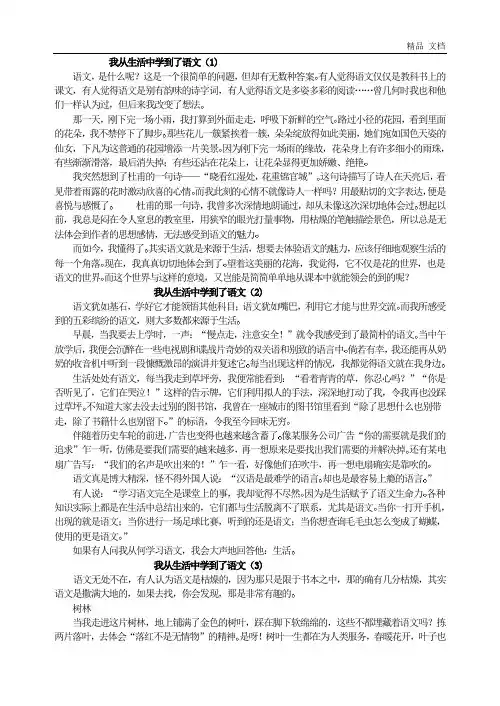 我从生活中学到了语文3篇