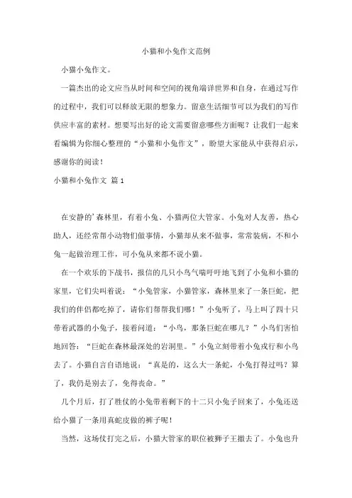 小猫和小兔作文范例