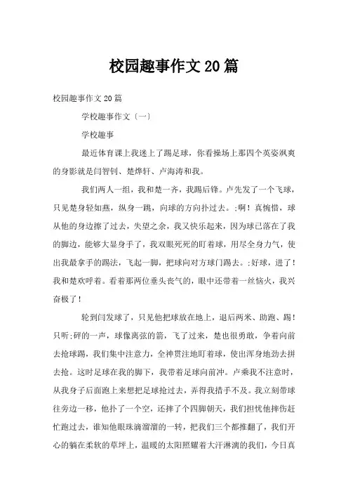 校园趣事作文20篇