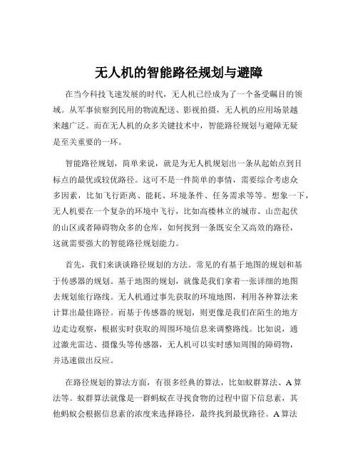无人机的智能路径规划与避障