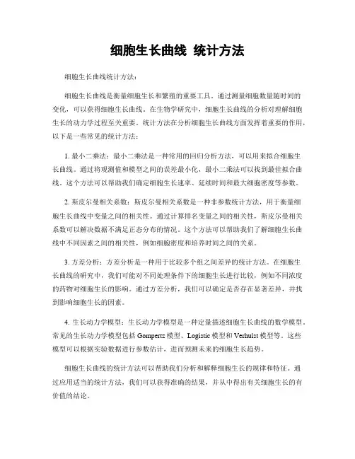 细胞生长曲线 统计方法