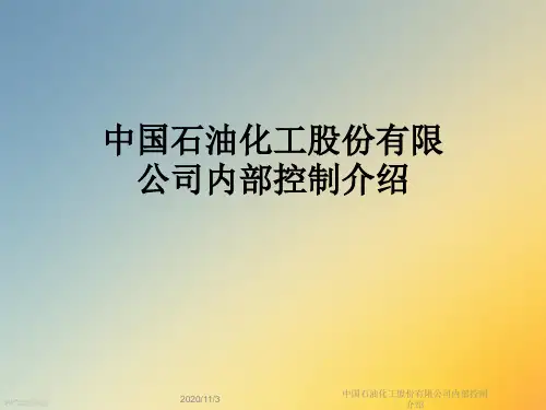 中国石油化工股份有限公司内部控制介绍