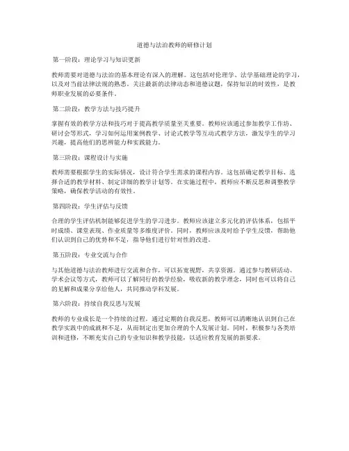 道德与法治教师的研修计划