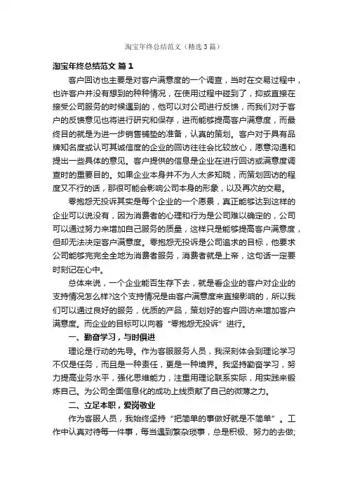 淘宝年终总结范文（精选3篇）