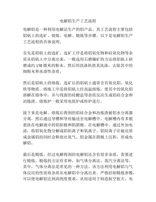 电解铝生产工艺流程