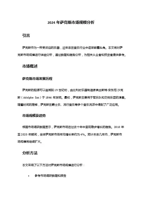 2024年萨克斯市场规模分析