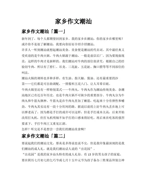 家乡作文潮汕